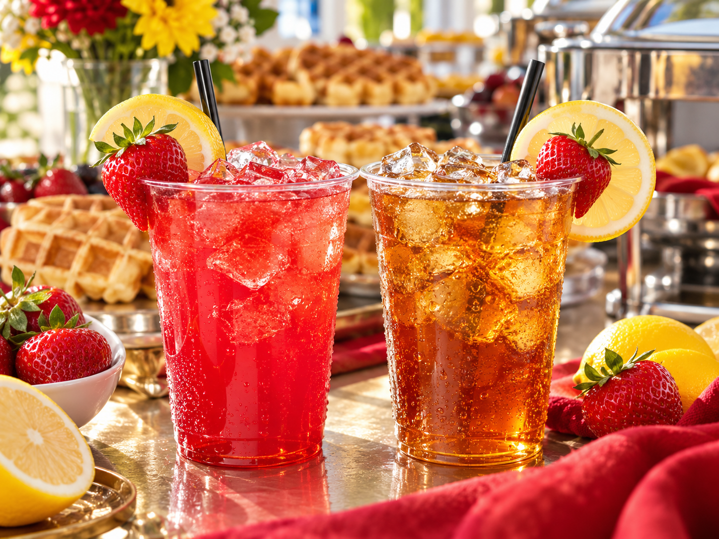 Chick Punch and Southern sweet tea served over ice